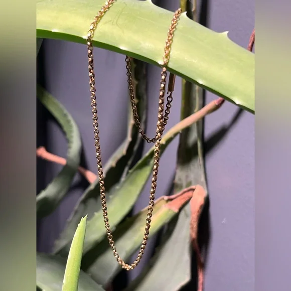 Antique RG Gold Faceted Rolo Link Chain Necklace- 18” - Picture 10 of 12